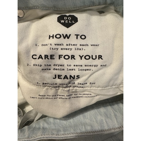 Madewell The Curvy Perfect Vintage Jeans Women's Sz W28 New With Tags Light Wash - Picture 16 of 16